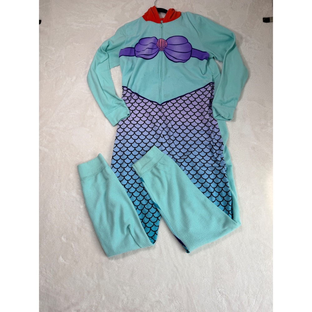 Disney Ariel Little Mermaid Fleece Union Suit Pajamas Adult L Mermaidcore